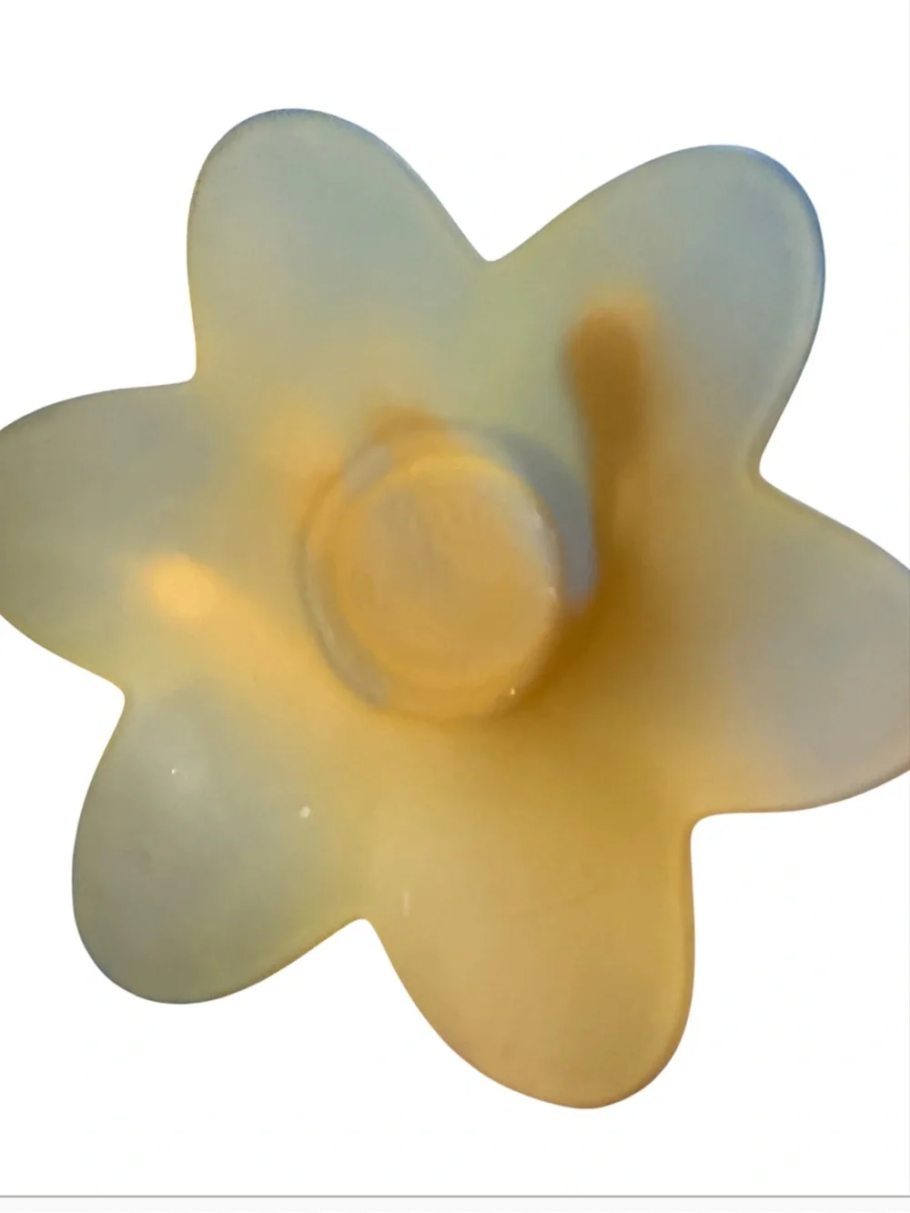 Vintage Yellow Frosted Satin Glass Flower Bowl - 6